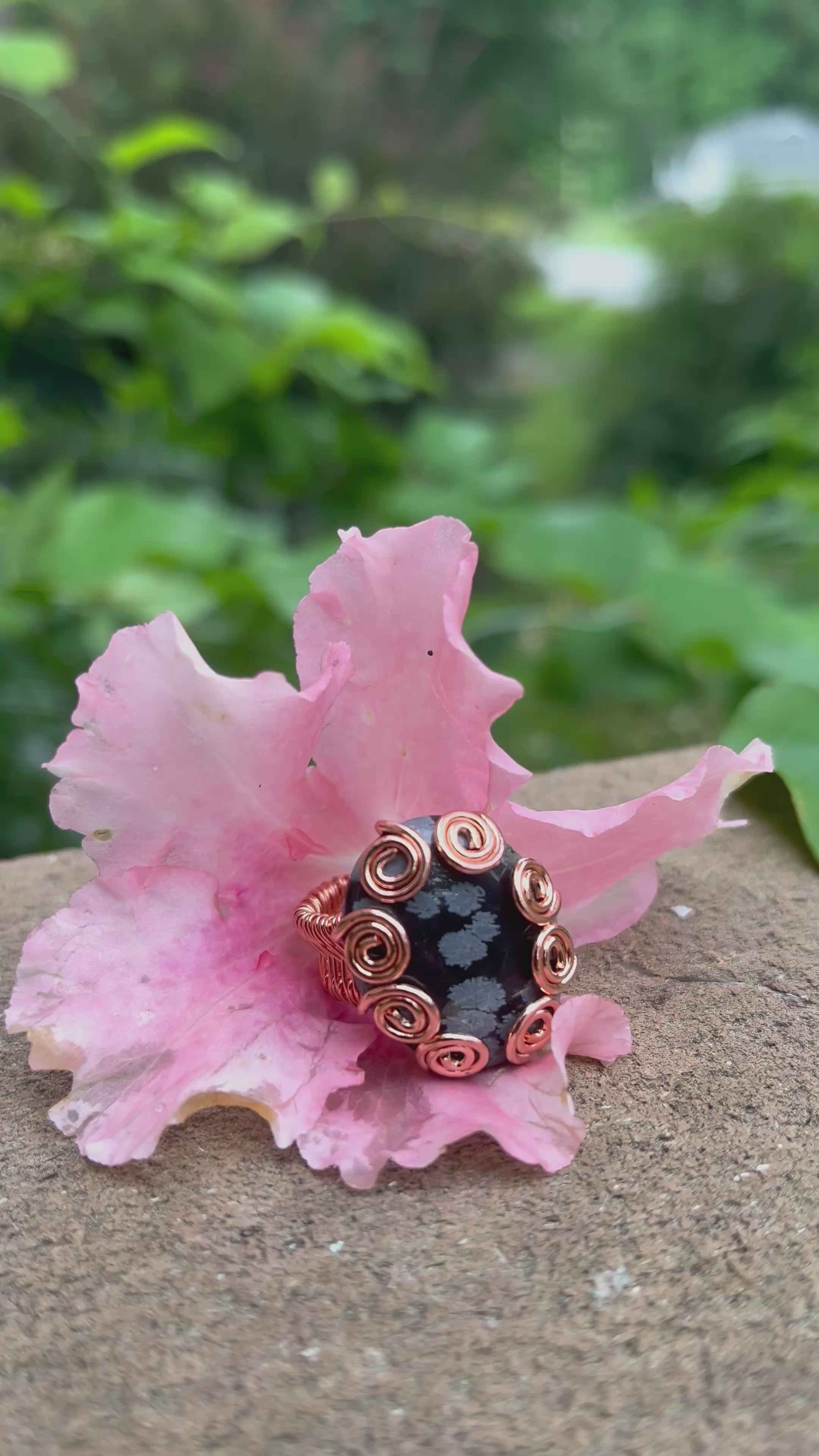 Copper Assorted Crystal Ring Design #5