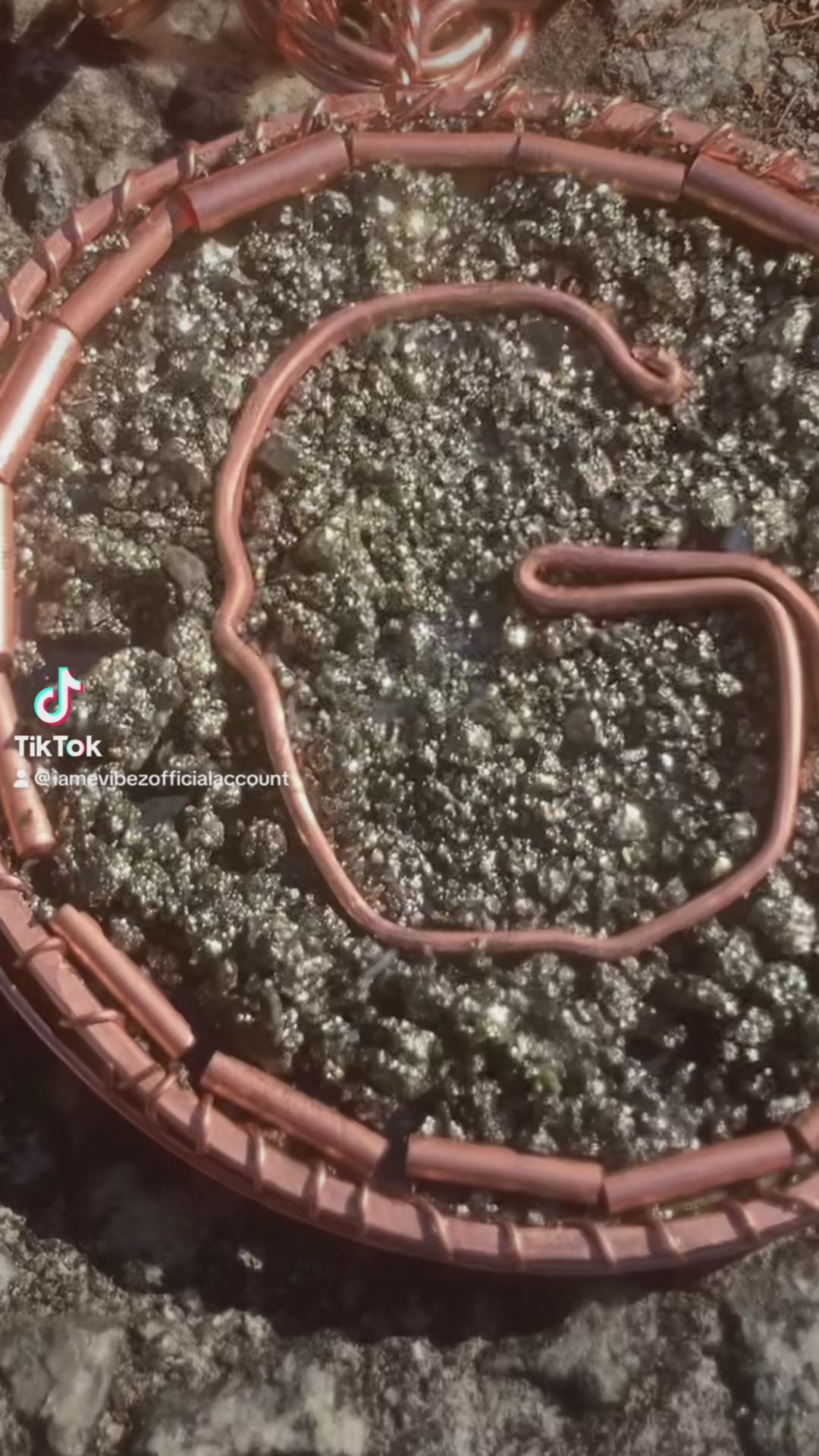 Wire Wrapped Pyrite Customized Letter Pendant And Chain Set